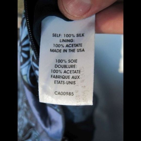 Nanette Lepore 2 Blue Open Chest Accent Blouse Silk Short Sleeve Zipper Back - Picture 15 of 16